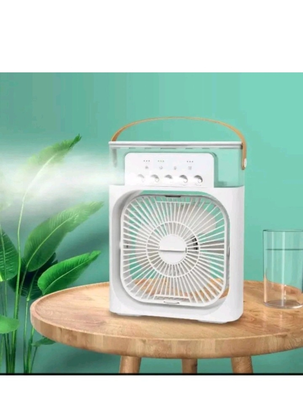 NTMY Air Cooler Fan GreenPortable Rechargeable Desk Fan with Carry Handle